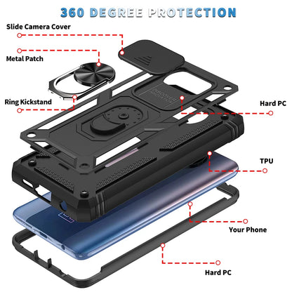 Shockproof Phone Case With Camera Slide For Xiaomi Poco