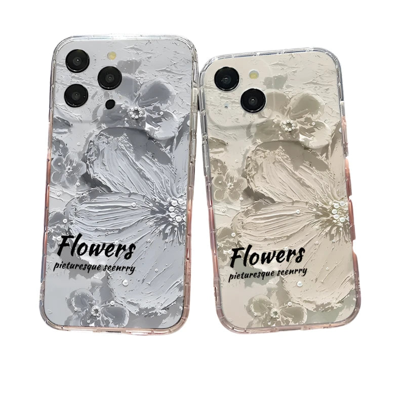 Transparent 'Flowers' Silicone Phone Case For iPhone