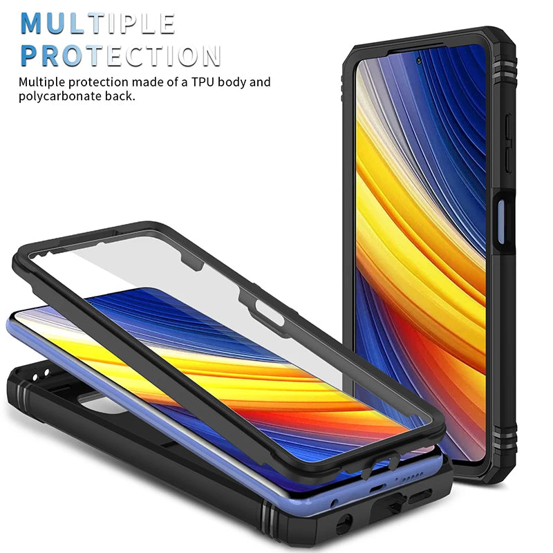 Shockproof Phone Case With Camera Slide For Xiaomi Poco